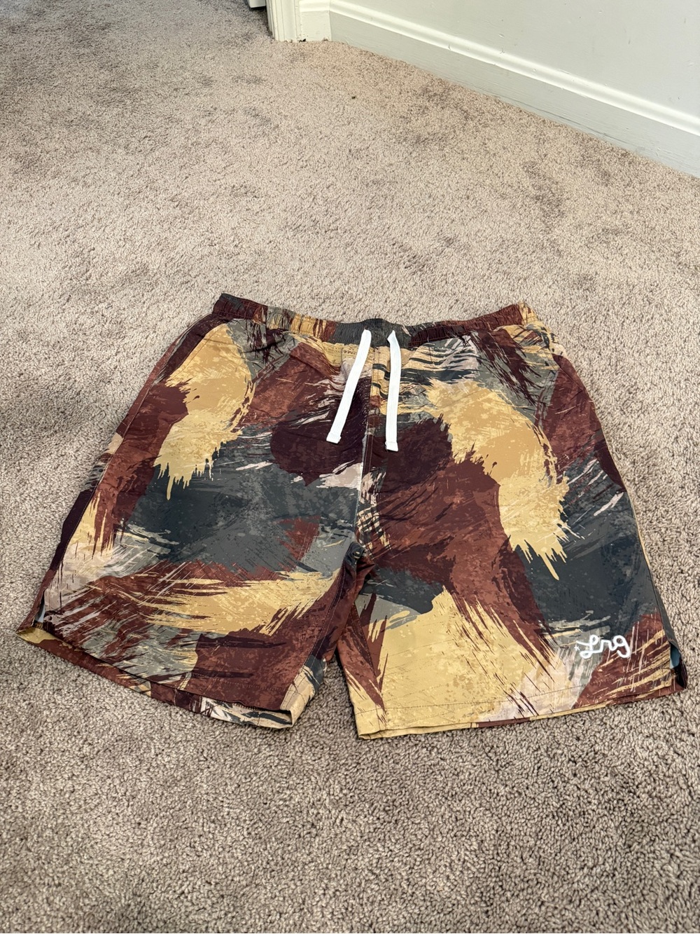 LRG Lifted Research Group Boardshorts Mens Camo Drawstring Swim Pockets